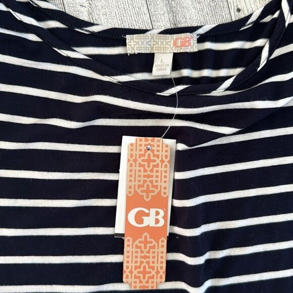 Gianni Bini Navy & Off White Jersey Dress Size Large NWT - Picture 4 of 7